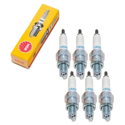 Obrázok produktu pre Sada zapaľovacích sviečok NGK 6x CR8HSA s potlačeným rušením, 12,7 mm krátky závit Ø 10,0 mm šesťhran 16,0 mm, medzera medzi elektródami 0,75 mm, tepelná hodnota 8, 2086