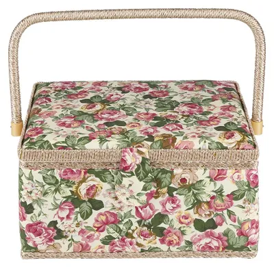 Nähkorb-Aufbewahrungsbox, Organizer, Rosenstil, 30,5x23x15,5 cm