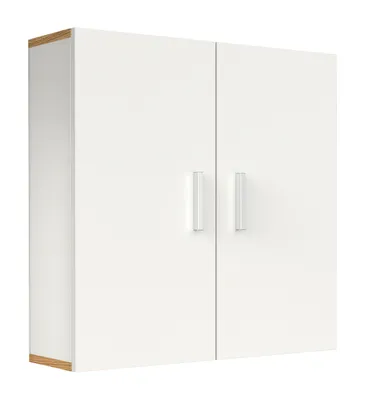 Image de Armoire murale en bois | Armoire de salle de bains | Dimensions: H. 60 x W. 60 x D. 18 cm | 2 Portes | 2 Compartiments – Landos