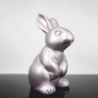 Produktbild von Casa Padrino Deko Figur Hase / Osterhase Silber H. 45 cm - Oster Deko Accessoires