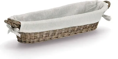Produktbild von Zeller Brotkörbchen, Weide/Stoff, 49x14x10 cm, braun