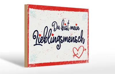 Produktbild von Holzschild Spruch 30x20cm Du bist mein Lieblingsmensch