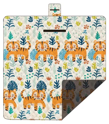 Produktbild von Waschbare Picknickdecke, Stranddecke, Picknickmatte, Campingdecke mit Tragegriff für Picknick, Garten, Strand, 150 x 200 cm
