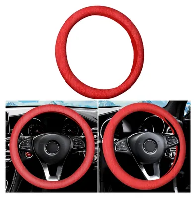 Produktbild von Auto Lenkradhülle, Auto Lenkradhülle Aus Silikon, Anti-Rutsch Lenkradhülle Atmungsaktiv Lenkradbezug, Universal Elastisch rutschfest Lenkrad Abdeckung(Rot)