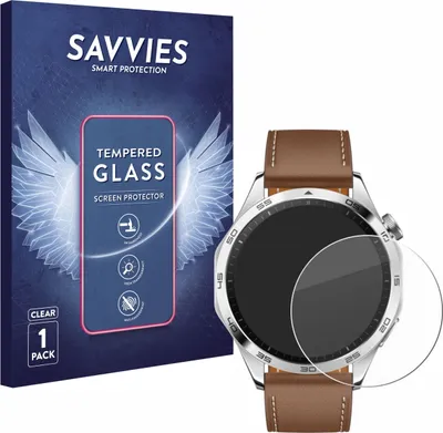 Produktbild von Savvies Schutzglas für Huawei Watch GT 4 (46mm) Displayschutz 9H Glas klar transparent