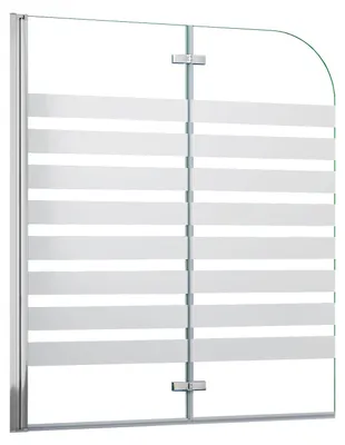 Produktbild von Duschspa 120x140cm Badewannenaufsatz Querstreifen 2-teilig Klappbar Spritzschutz Badezimmer Links Montage