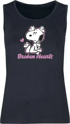 Produktbild von Peanuts Tank-Top Damen Snoopy - Broken Hearts schwarz L