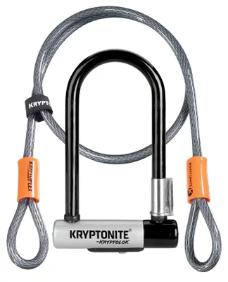 Immagine prodotto di Kryptonite U-lock Kryptonite KryptoLok Mini-7 8,2x17,8cm, sw/si, 2 chiavi, con cavo flessibile da 4'
