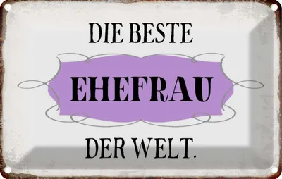 Produktbild von vianmo Blechschild 12x18 cm die beste Ehefrau der Welt Spruch Zitat