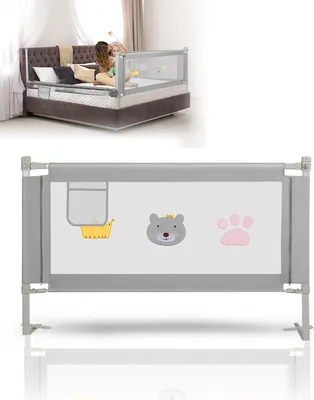 Image de Barrière de lit Hengda 150x70cm Barrière de sécurité pour lit d'enfant Barrière de sécurité pour lit de bébé Protection antichute pour lit Gris
