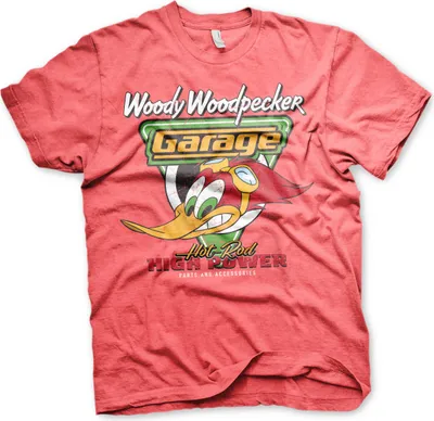 Produktbild von Woody Woodpecker Garage T-Shirt - Large - Red-Heather