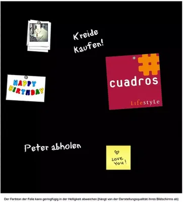 Produktbild von Cuadros Lifestyle Selbstklebende und magnetische Vinyl- Tafelfolie, Farbe: Schwarz, Größe: 50x50 cm
