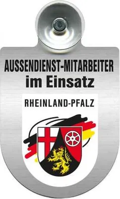 Produktbild von Einsatzschild Windschutzscheibe - Außendienstmitarbeiter im Einsatz - 309366--incl. Regionenwappen Color - Region Rheinland-Pfalz