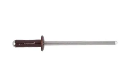 Produktbild von Blindnieten Flachkopf Ø 4 mm in Alu/Edelstahl Länge 10 mm Nieten Flachrundkopf für braun RAL8014 25 Stück