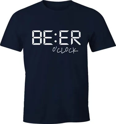 Produktbild von Herren T-Shirt Bier-Spruch Beer o Clock Fun-Shirt Partyshirt Spruch lustig Moonworks® navy 3XL