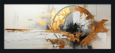 Produktbild von Gerahmtes Bild Abstract Gold Circle 130x60 cm