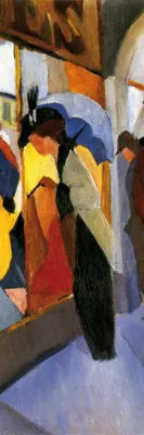 Obrázok produktu pre August Macke umelecký tlač obrazu - Módny obchod, 1913, detail (91 x 30 cm)