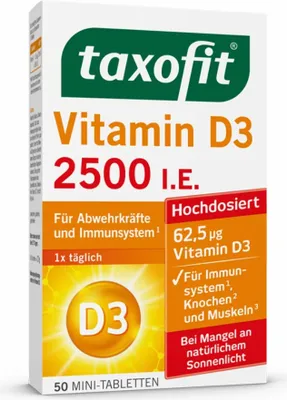 Obrázok produktu pre taxofit Vitamín D3 2500 I.U. 50 tabliet