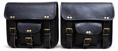 Produktbild von Set aus 2 Leder Fahrradtaschen für Motorräder