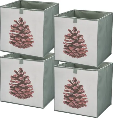 Produktbild von Lavita Storage Box | faltbare Aufbewahrung Boxen 31 x 31 x 31 cm | Schubladen-Organizer Box| Ordnungssysteme für Kleidung | Kleideraufbewahrung & Organisation | Kegel | 4 stück