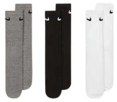 Produktbild von Nike - Socken für Kinder, Leicht (3er-Pack) RD4360 (34 EU - 38 EU) (Schwarz/Weiß/Grau)