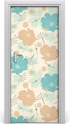 Produktbild von Tulup Türaufkleber 85x205 cm Dekorative Aufkleber Selbstklebend Wasserdichte Tapete Abnehmbar Schlafzimmer Wohnzimmer Wohnkultur - Blumenmuster