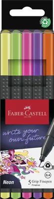 Zdjęcie produktu dla FABER-CASTELL Finepen Grip 0.4 5er Etui neon