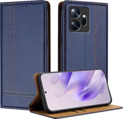 Produktbild von Handyhülle für Infinix Zero 20 Leder Flip Klappbare Schutzhülle mit Standfunktion Blau