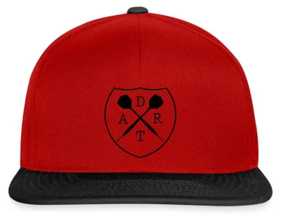 Produktbild von Spreadshirt Dart Darts Dartsfan Dartpfeil Wappen Schwarz Snapback Cap, One size, Rot/Schwarz
