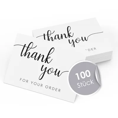 Produktbild von 100x Thank you for your order Karten - Hochwertige Dankeskarten für zufriedene Kunden