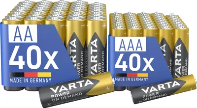 Image de Batteries VARTA, assortiment AA et AAA, 80 pièces, Power on Demand, alcalines – AA + AAA
