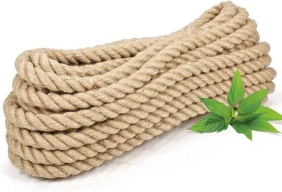 Productafbeelding van Natuurlijk Jute Touw - 10 Meter Extra Dikke Henneptouw voor Knutselen en Decoratie
