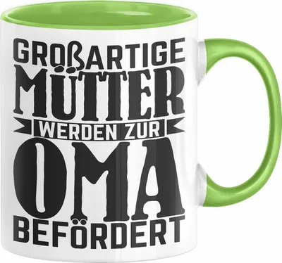 Produktbild von Oma Geschenk Tasse Beste Oma Geschenkidee Geburtstag Muttertag Großartige Mütter Werden Zur Oma Befördert (Grün)