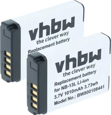 Produktbild von vhbw 2x Akku kompatibel mit Canon PowerShot G5 X, G7 X Mark II, G1 X Mark III, G7 X Mark III, G5X Mark II, G7 X, G9 X Kamera (1010 mAh, 3,7 V, Li-Ion)