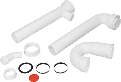 Produktbild von Siphon 1 1/2"x40mm weiß mit Geräteanschluss weiß für Spülbecken