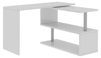 Immagine prodotto di Scrivania con Gamba ad S Girevole 120/65x50x75 cm Volta Bianco Lucido