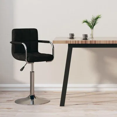 Immagine prodotto di Sgabello da bar moderno, nero, con altezza regolabile, seduta e schienale imbottiti per un maggiore comfort