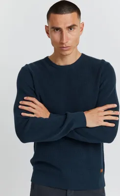 Produktbild von Blend BHCodford Herren Strickpullover Feinstrick Pullover mit Rundhalsausschnitt O-Neck Meliert
