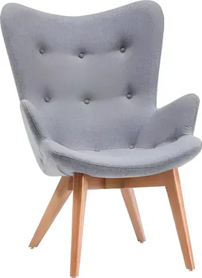 Produktbild von Designer Grauer Esszimmerstuhl Holz Einsitzer Wohnzimmer Luxus Stühle