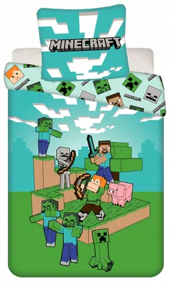 Produktbild von Jerry Fabrics Minecraft Jugend Bettwäsche Set Gamer 140x200