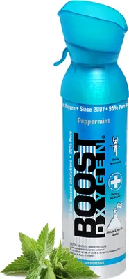 Obrázok produktu pre Boost Oxygen Čistý kyslík v plechovke - 5 litrov Mäta pieporná, 95 % čistého kyslíka v 1 prenosnej 5-litrovej plechovke