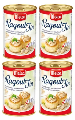 Produktbild von Meica Ragout Fin zartes Geflügel und Kalbfleisch 400g 4er Pack