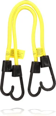 Obrázok produktu pre HEYNER® Napínač batožiny sada 2 40 cm žltých napínacích pásov s háčikom nastaviteľný a roztiahnuteľný - pre auto bicykel motocykel nábytok a dopravu