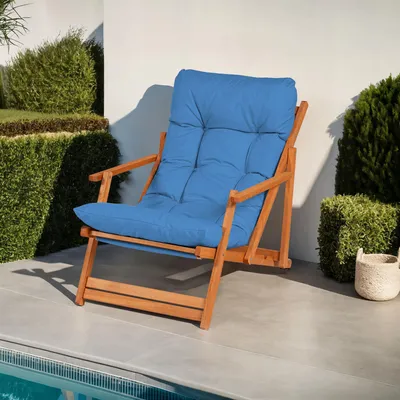 Immagine prodotto di Skye Decor, sedia da giardino di alta qualità in legno di faggio al 100%, 50 x 81 x 50 cm, pieghevole fino a 150 cm, senza vernice, trattata con vernice protettiva a base d'acqua, blu e naturale, ideale per l'uso all'aperto.