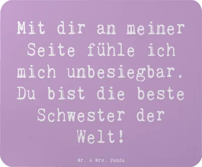 Produktbild von Mr. & Mrs. Panda Mousepad Spruch Beste Schwester - Lavendeltraum - Geschenk, mausteppich, Zitate, Danke, Anerkennung, mousematte, Bedanken, sagen, Aufmerksamkeit, Mauspad