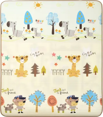 Produktbild von Obojstranná učebná podložka Humbi Street animals 180 x 120 x 1 cm pastelová na hranie s dieťaťom.