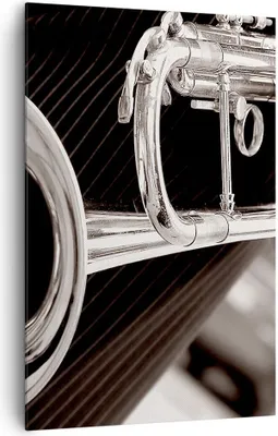 Produktbild von Bild auf Leinwand - Leinwandbild - Einteilig - Musik Trompete Instrument Orchester - 80x120cm - Wand Bild - Wandbilder - Leinwanddruck - Wanddekoration - Leinwand bilder - Wandbild - PA80x120-1553
