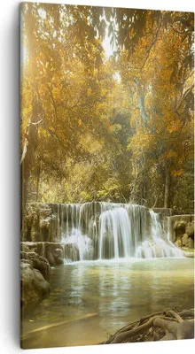 Produktbild von Bild auf Leinwand - Leinwandbild - Park Wasserfall Wasser - 45x80cm - Wand Bild - Wanddeko - Leinwanddruck - Bilder - Kunstdruck - Wanddekoration - Leinwand bilder - Wandkunst - PA45x80-3789