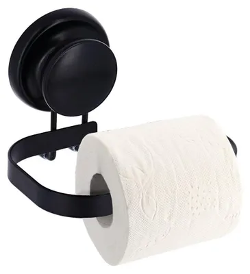 Produktbild von TENDANCE | Toilettenpapierhalter - Klopapierhalter - 15 x 10 x 12 cm - Schwarz - WC-Papierhalter - mit einfacher Wandmontage