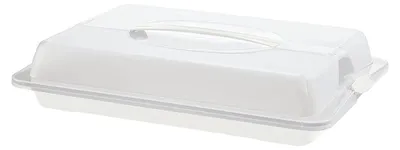 Produktbild von Rotho Tortenglocke rechteckig John - Tortenbehälter 43,5 x 29,5 x 9,0 cm spülmaschinenfest - Kuchenhaube - Kuchen Transportbox Kuchenglocke